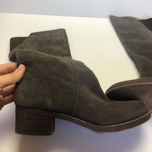 Lucky Brand Gray Brown Suede Leather Boots